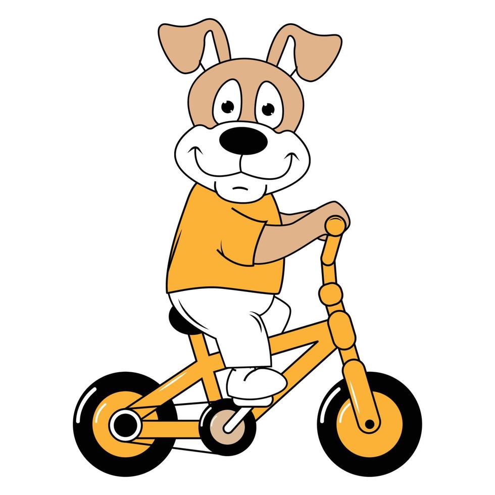 lindo animal de dibujos animados paseo en bicicleta vector