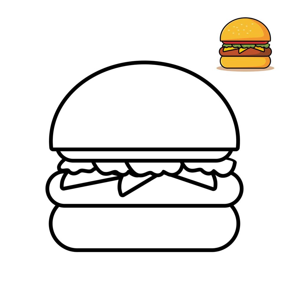 hamburger food coloring vector