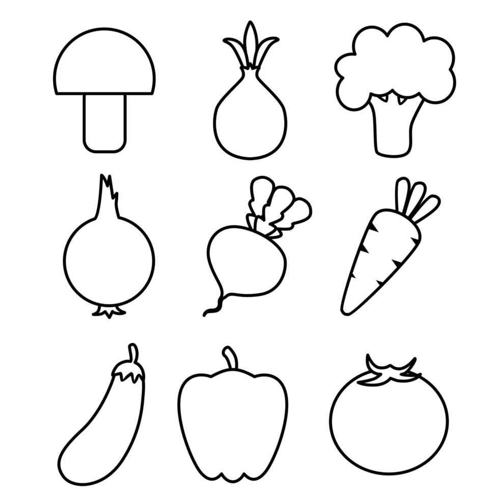 vector coloring vegetables