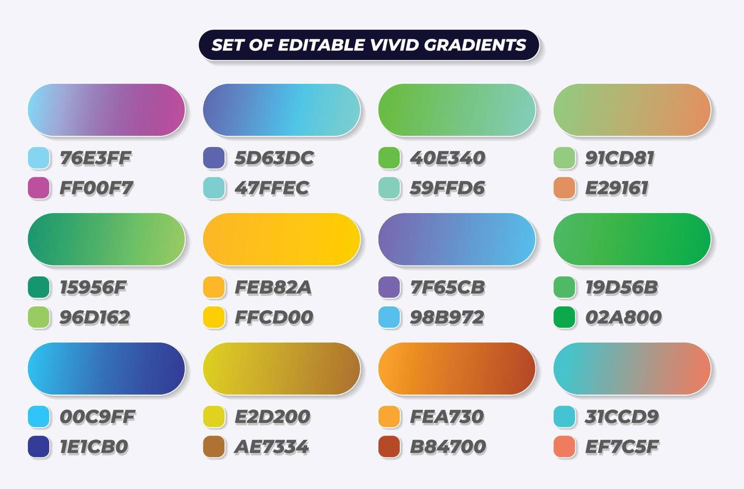 Set of smooth gradient backgrounds vector