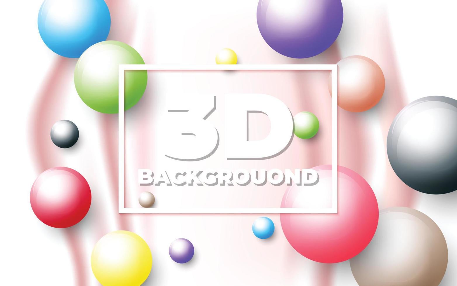 3D geometric shapes Background design in pastel colors, pastel color balls vector