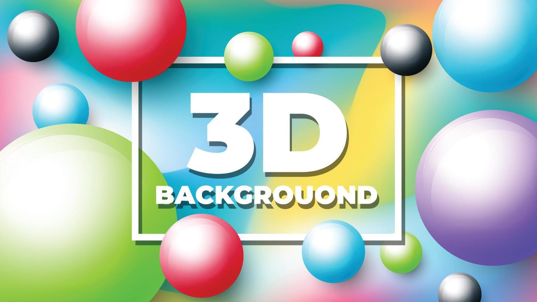 Modern 3D abstract backgrounds with colorful spheres, 3D geometric shapes Background vector