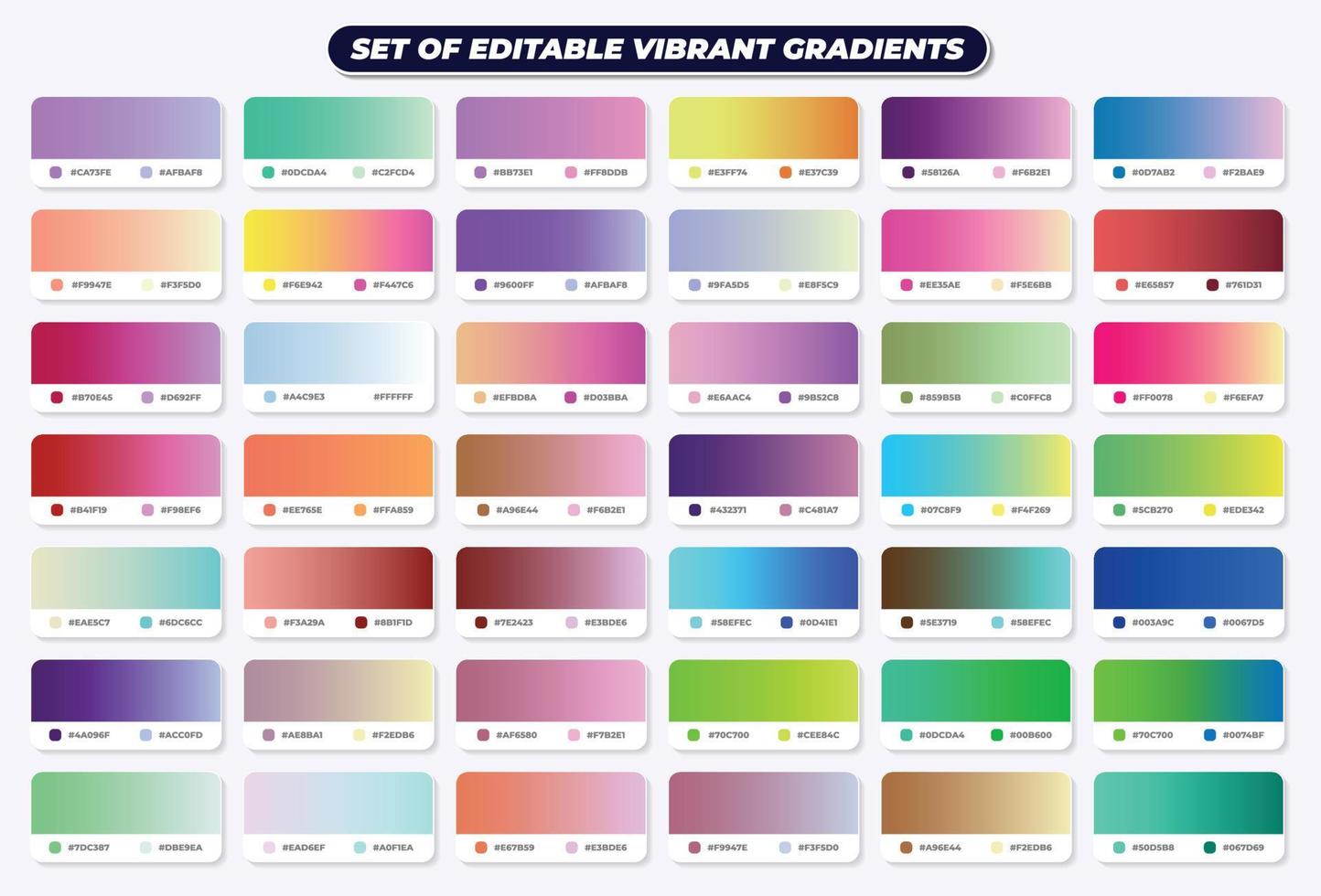 Vibrant and smooth pastel gradient color background collection vector