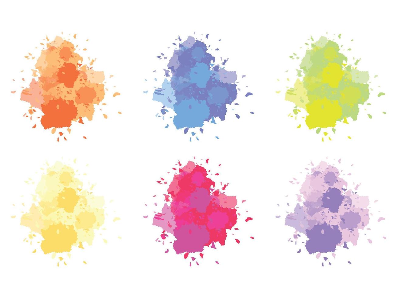 Watercolor stains collection, Different color splashes, Colorful design elements for backgrounds, textures vector