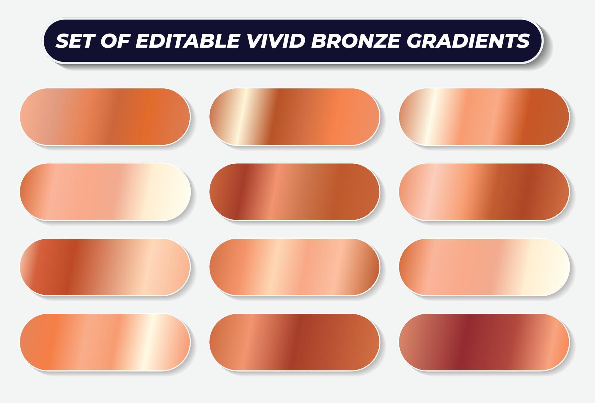 Set of bronze gradient vector templates for banners, cover, background