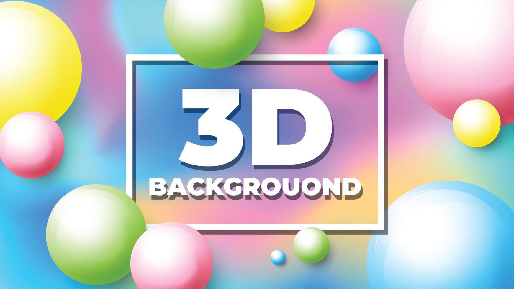 Modern 3D abstract backgrounds with colorful spheres, 3D geometric shapes Background vector