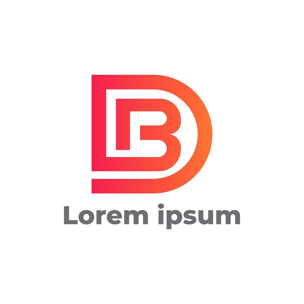 diseño de logotipo de empresa de letras db vector