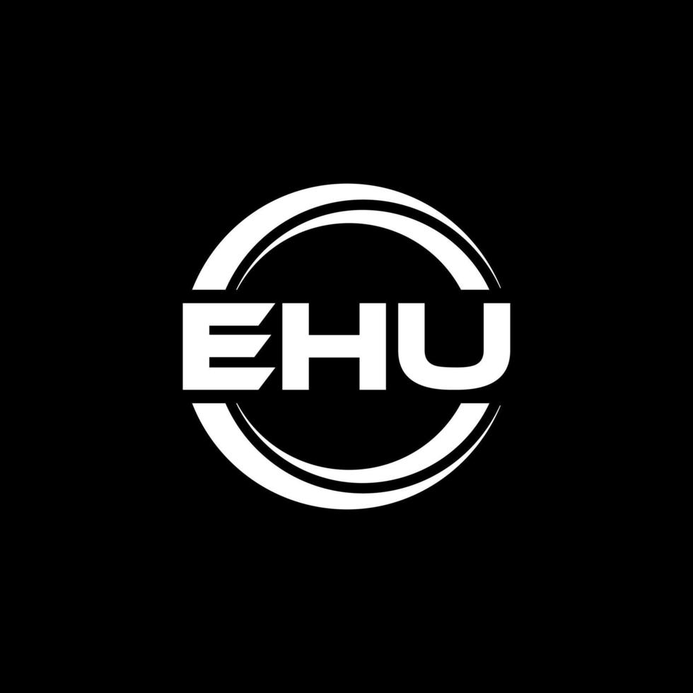 EHU letter logo design in illustration. Vector logo, calligraphy designs for logo, Poster, Invitation, etc.