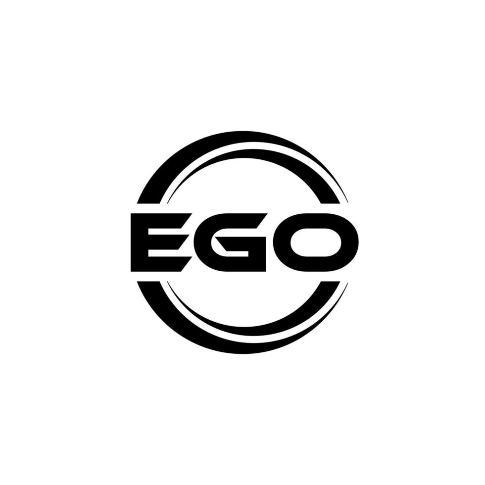 EGO letter logo design in illustration. Vector logo, calligraphy designs for logo, Poster, Invitation, etc.