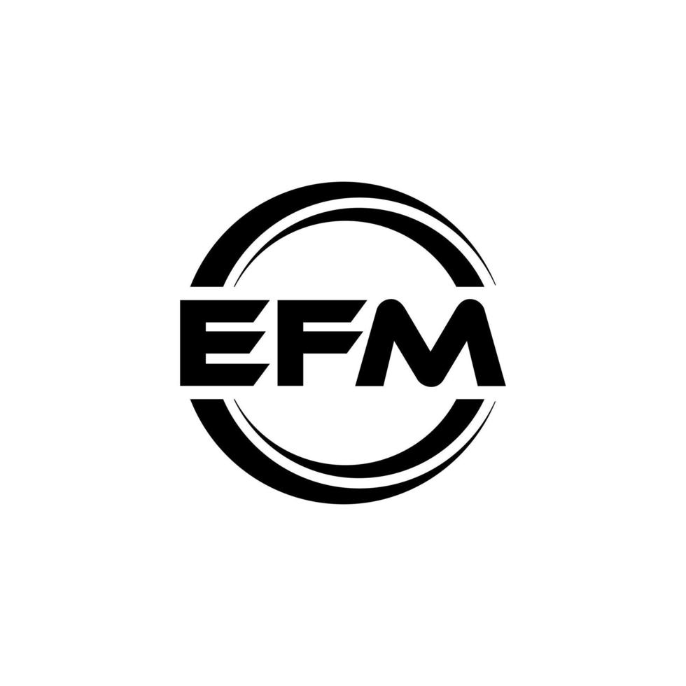 diseño de logotipo de letra efm en ilustración. logotipo vectorial, diseños de caligrafía para logotipo, afiche, invitación, etc. vector