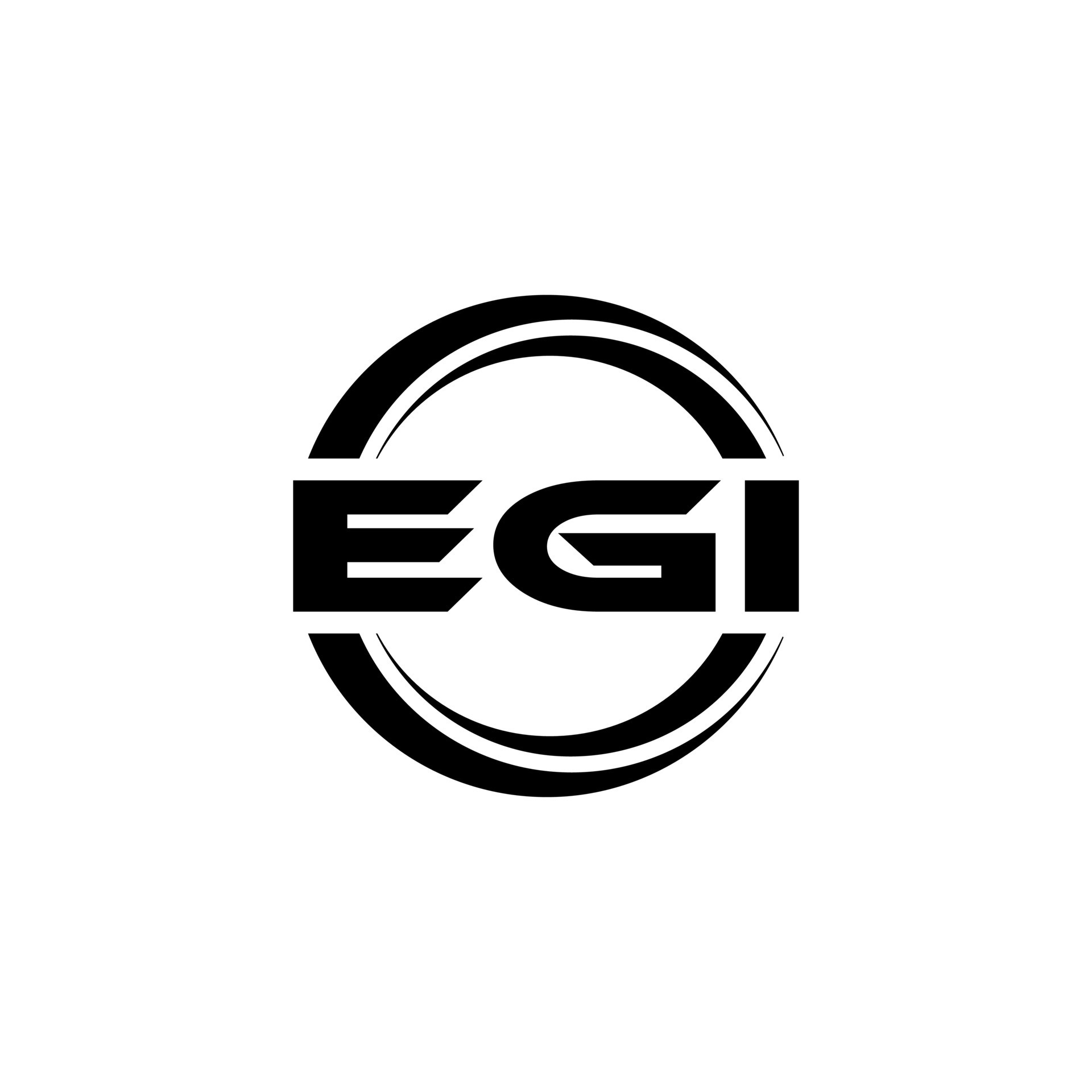 EGI letter logo design in illustration. Vector logo, calligraphy