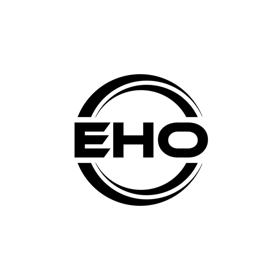 EHO letter logo design in illustration. Vector logo, calligraphy designs for logo, Poster, Invitation, etc.