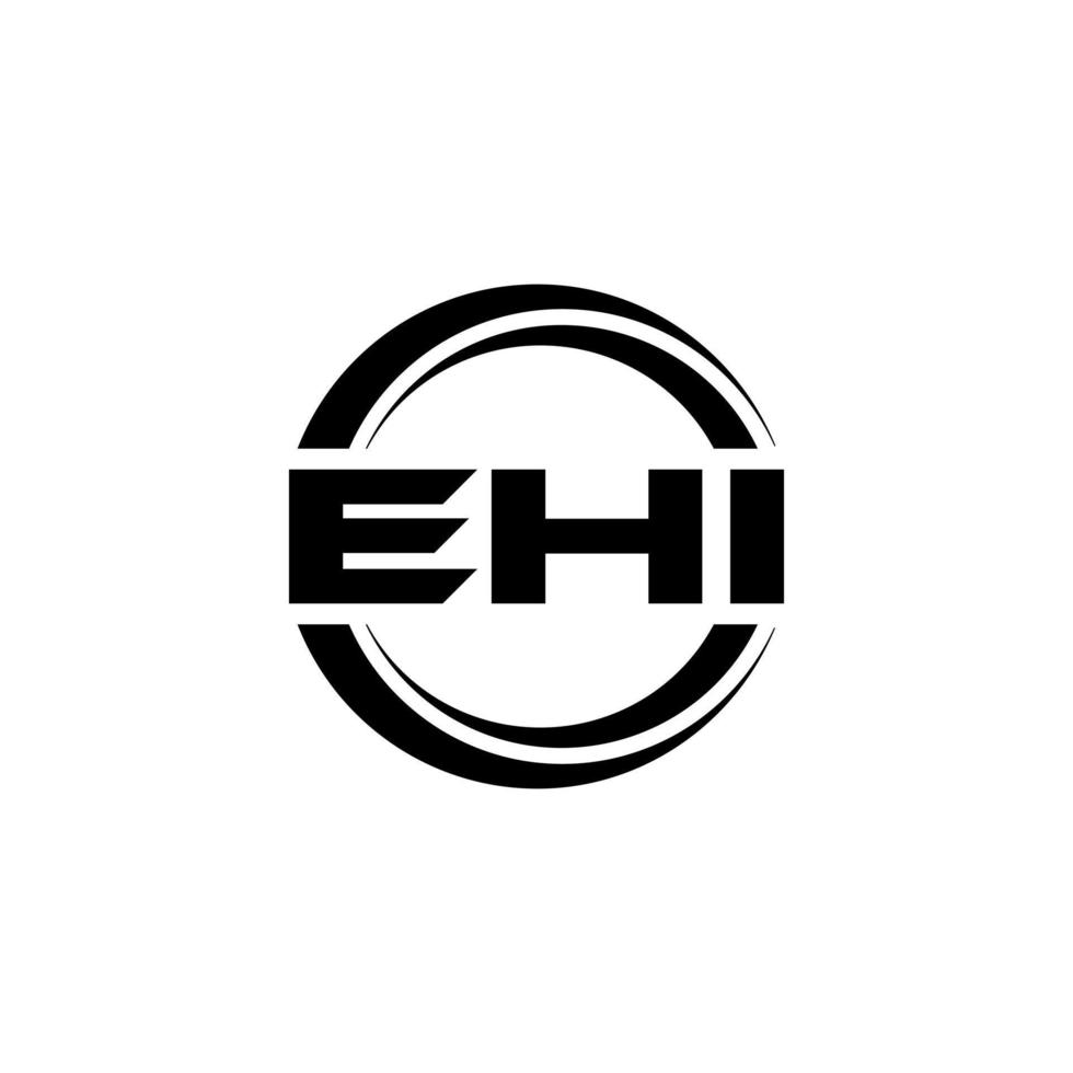 EHI letter logo design in illustration. Vector logo, calligraphy designs for logo, Poster, Invitation, etc.