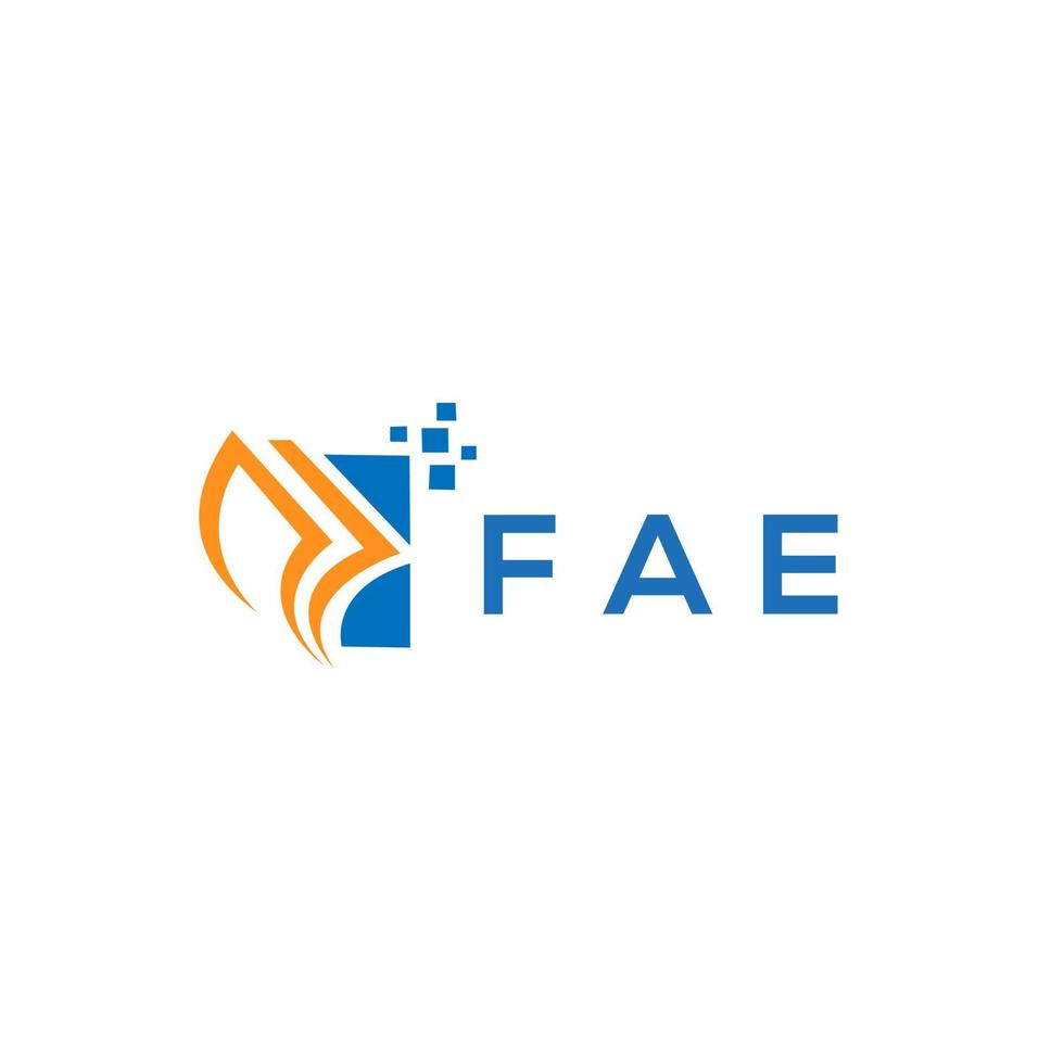 diseño de logotipo de contabilidad de reparación de crédito fae sobre fondo blanco. fae creative iniciales gráfico de crecimiento letra logo concepto. diseño del logotipo de finanzas empresariales fae. vector