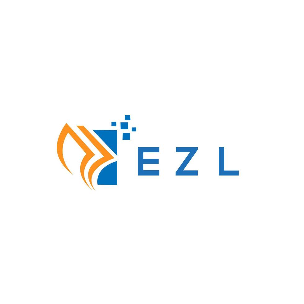 diseño de logotipo de contabilidad de reparación de crédito ezl sobre fondo blanco. ezl creative iniciales gráfico de crecimiento letra logo concepto. diseño del logotipo de finanzas empresariales ezl. vector