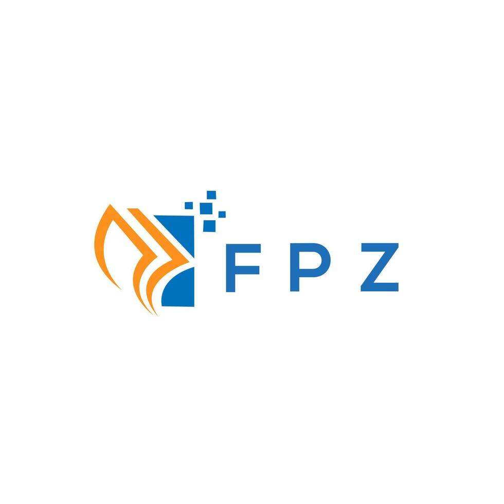 diseño de logotipo de contabilidad de reparación de crédito fpz sobre fondo blanco. fpz creative iniciales gráfico de crecimiento letra logo concepto. diseño del logotipo de finanzas empresariales fpz. vector