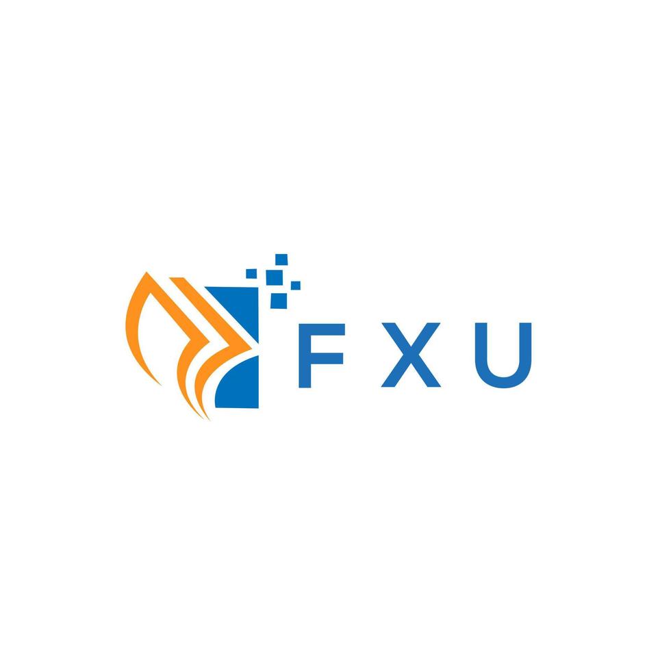 diseño de logotipo de contabilidad de reparación de crédito fxu sobre fondo blanco. fxu creative iniciales gráfico de crecimiento letra logo concepto. diseño del logotipo de finanzas empresariales fxu. vector