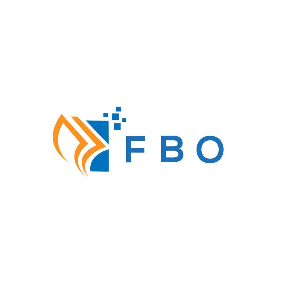 diseño de logotipo de contabilidad de reparación de crédito fbo sobre fondo blanco. Concepto de logotipo de letra de gráfico de crecimiento de iniciales creativas fbo. diseño del logotipo de finanzas empresariales fbo. vector