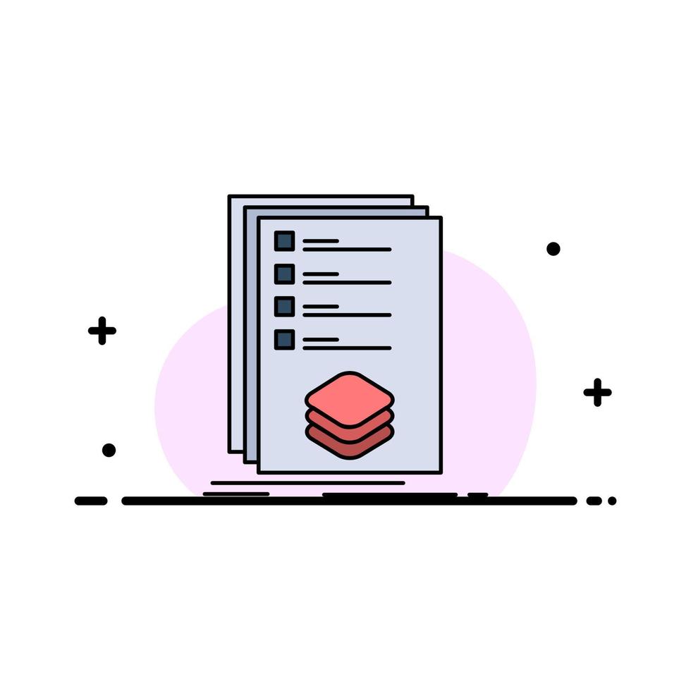 Categories check list listing mark Flat Color Icon Vector