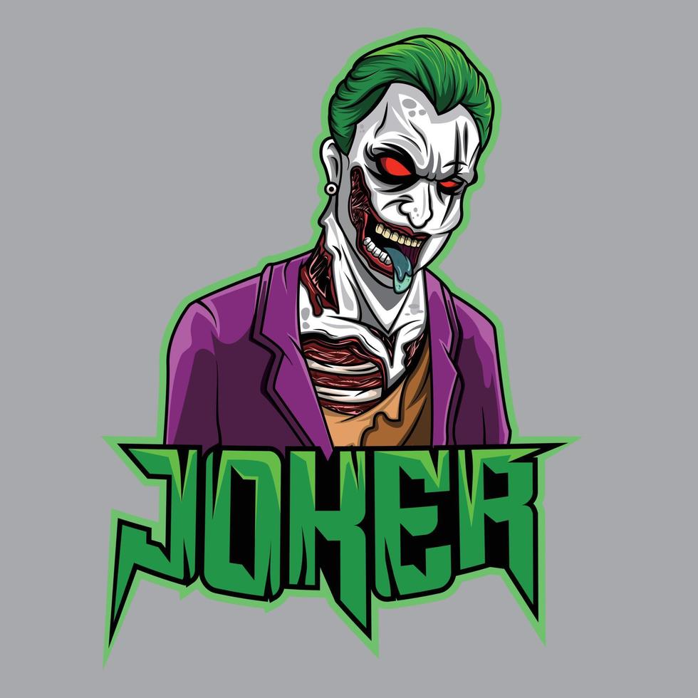 vector illustration of zombie joker