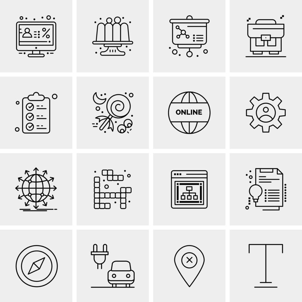 16 Universal Business Icons Vector Creative Icon Illustration to use in web and Mobile Related project