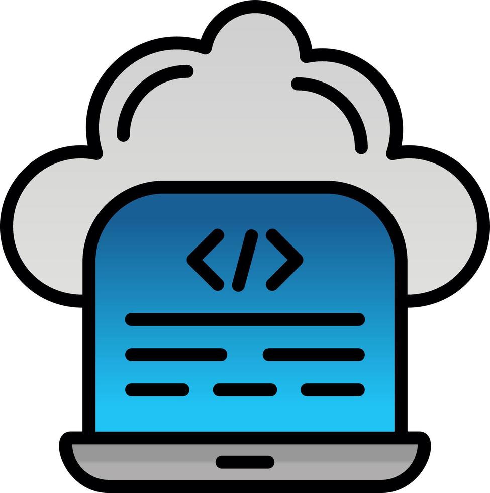 Cloud Coding Vector Icon Design