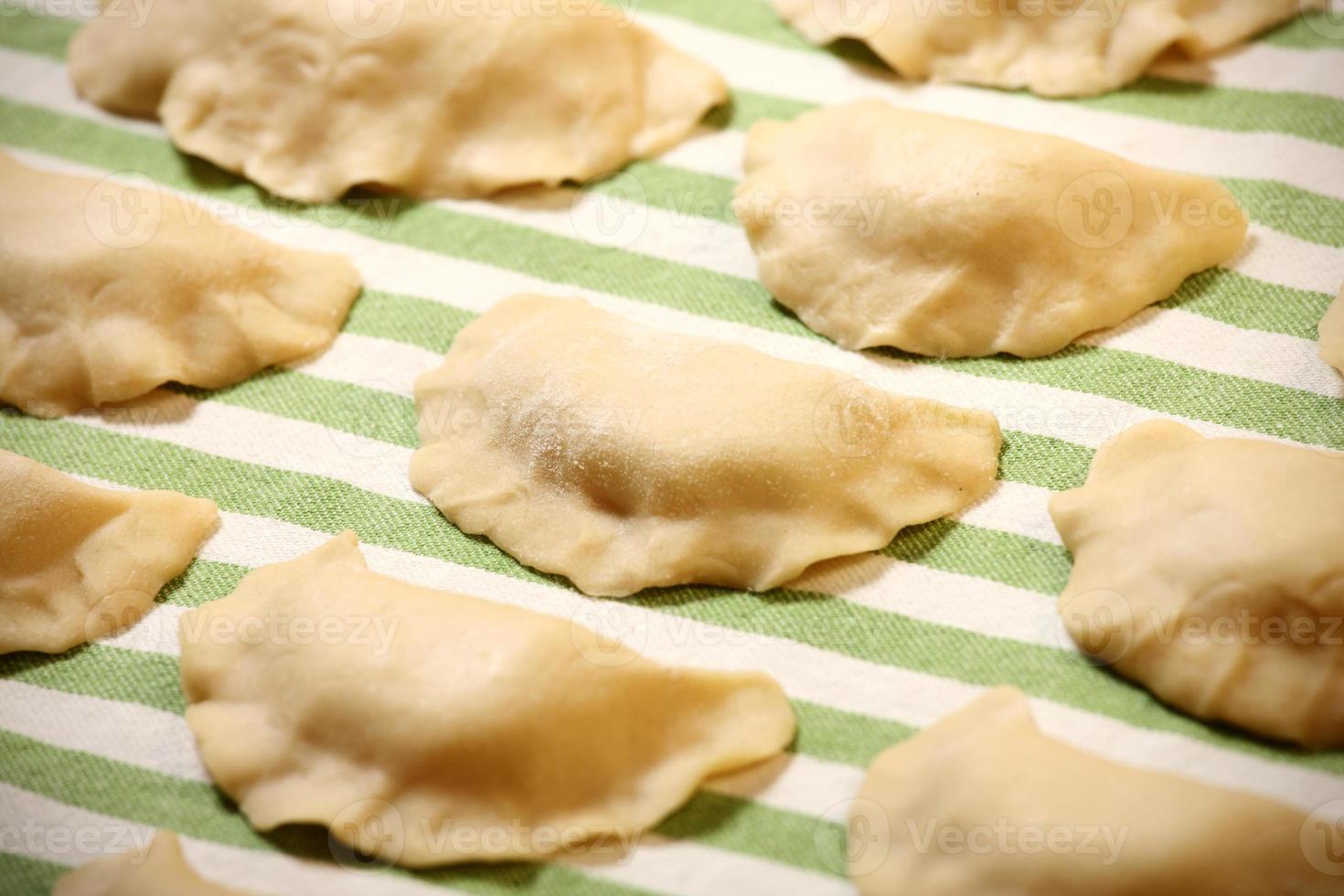 Closeup of Polish pierogi photo