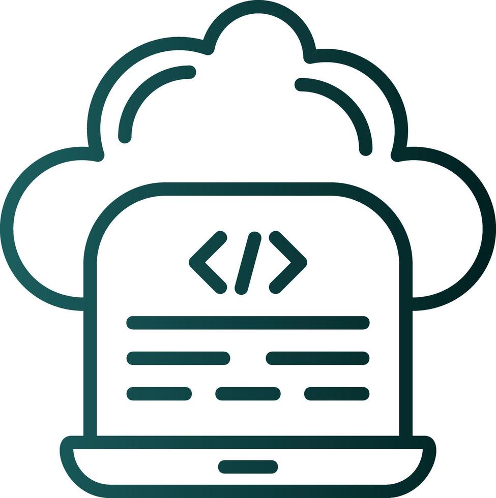 diseño de icono de vector de codificación en la nube