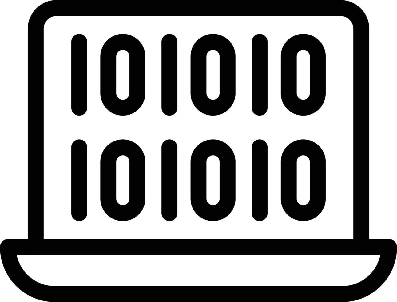 Ilustración de vector de computadora portátil binaria en un fondo. Símbolos de calidad premium. Iconos vectoriales para concepto y diseño gráfico.