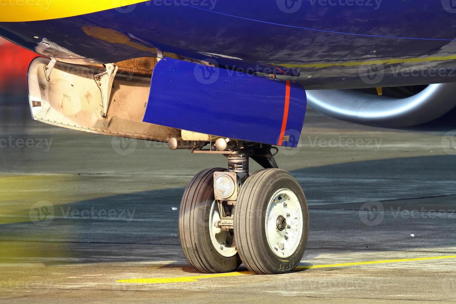 Plane wheels close-up photo