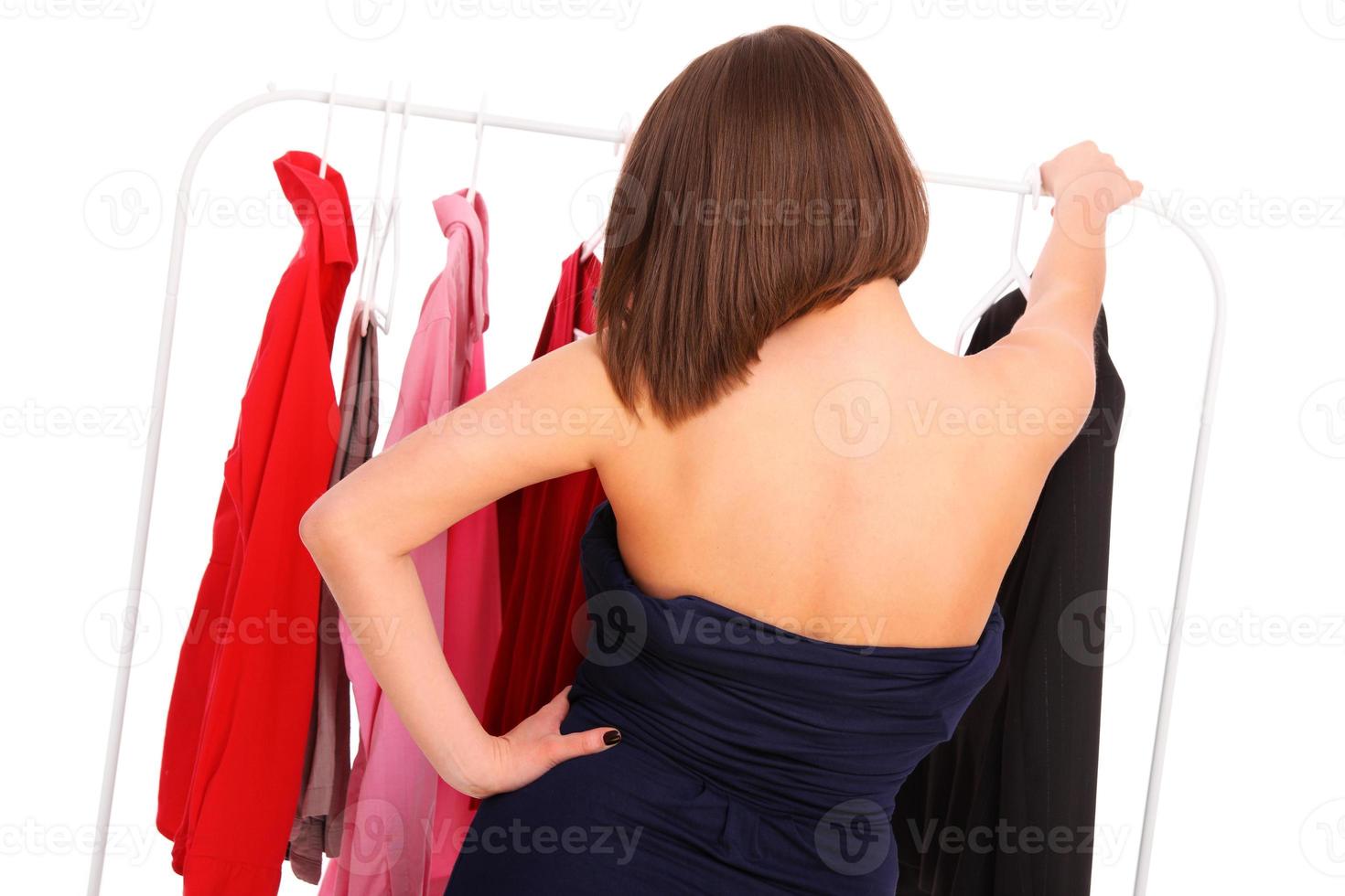 Woman shopping clothes photo