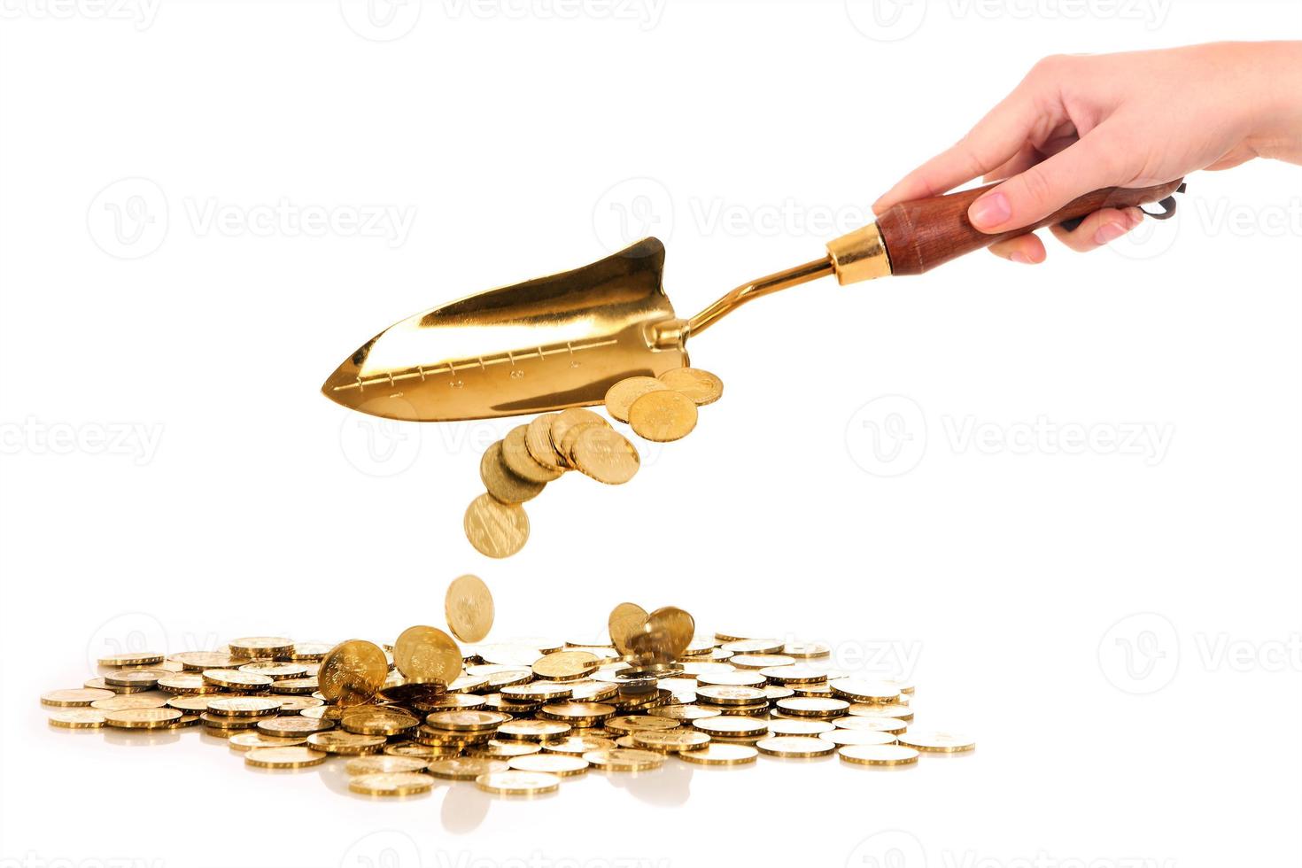 Savings concept with gold coins photo