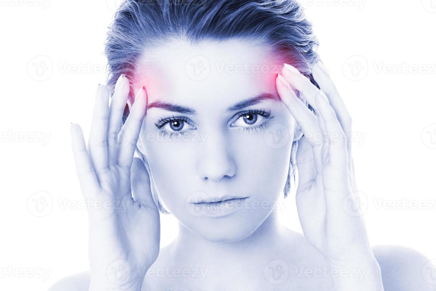 Woman and migraine photo