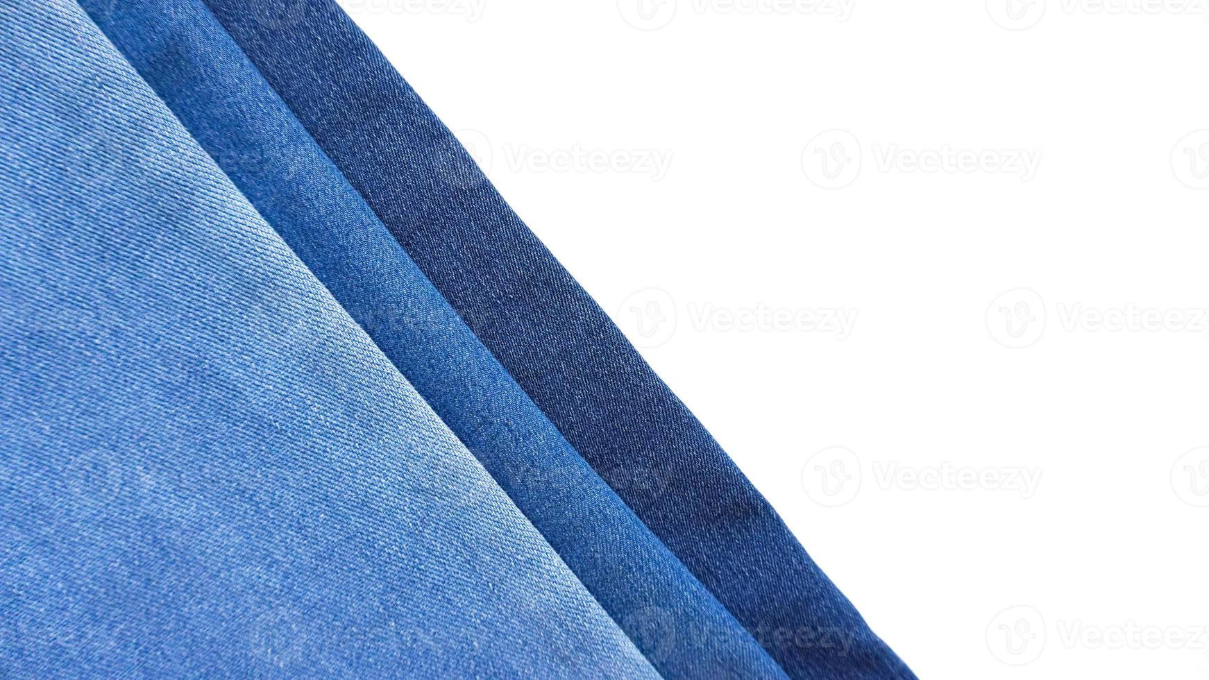 Denim fabric different shades presentation template with copy space photo