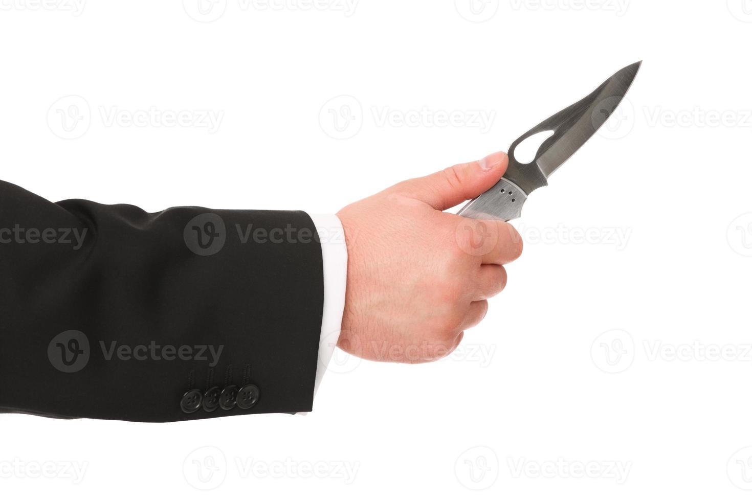Man holding a knife photo