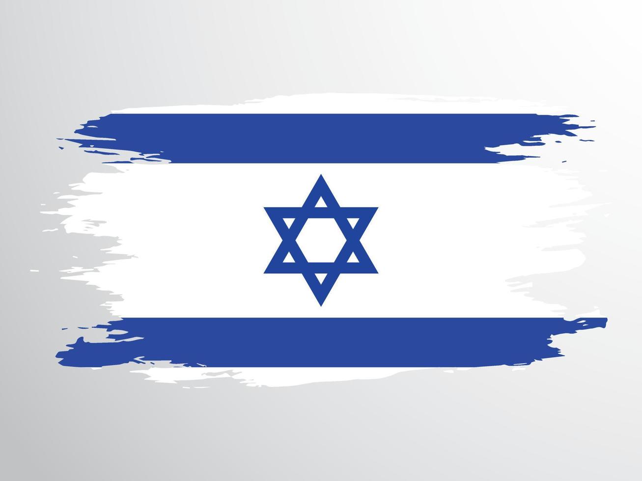 bandera de israel pintada con un pincel vector