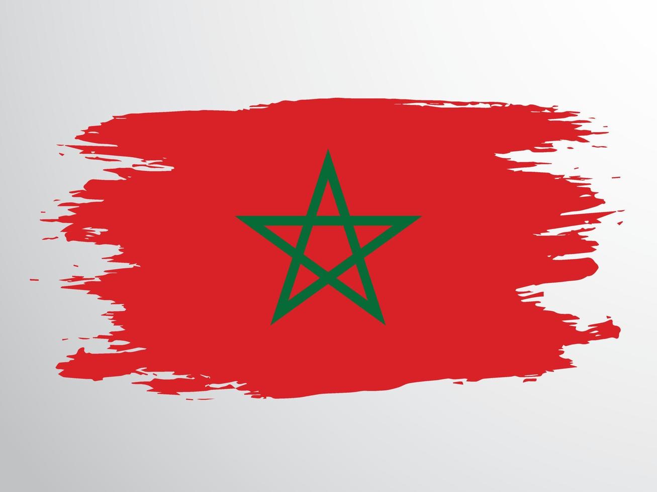 Flag of Morocco painted with a brush vector