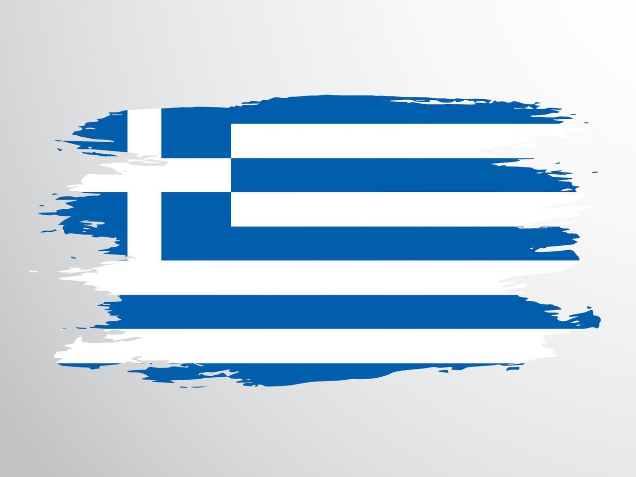 bandera de grecia pintada con un pincel vector