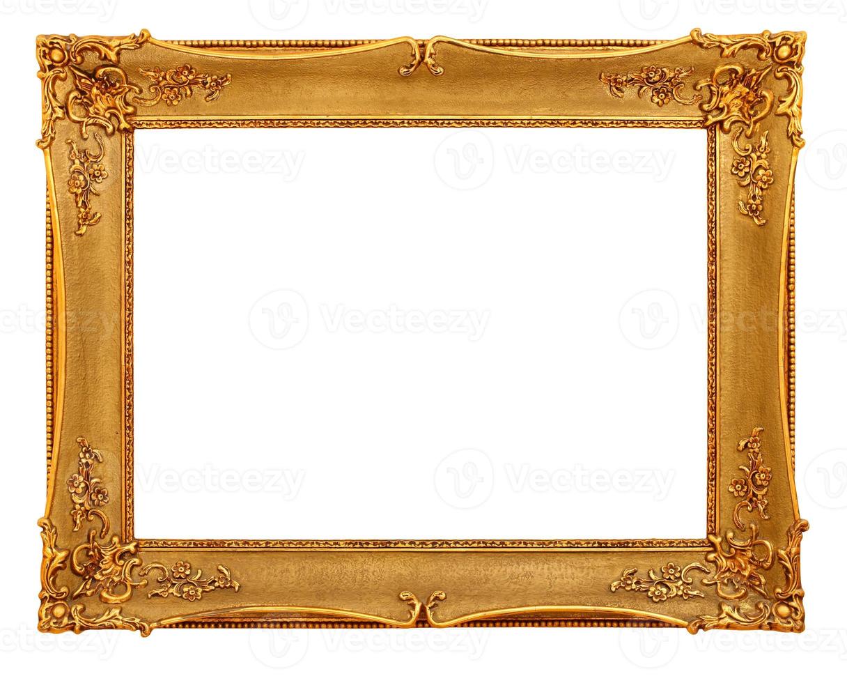 gold frame with clipping path photo