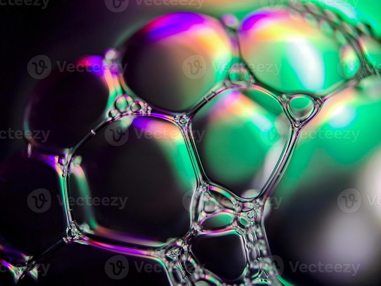 macro colorful soap bubbles gradient abstract background blue pink photo