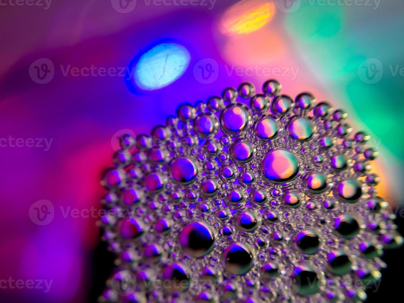 macro colorful soap bubbles gradient abstract background blue pink photo