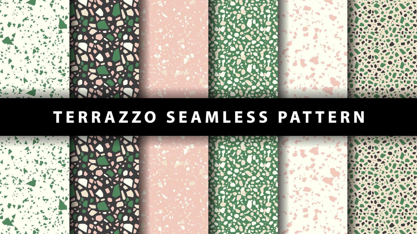 Set of terrazzo seamless patterns. Terrazzo floor pattern. Terrazzo seamless pattern. Collection of terrazzo pattern vector