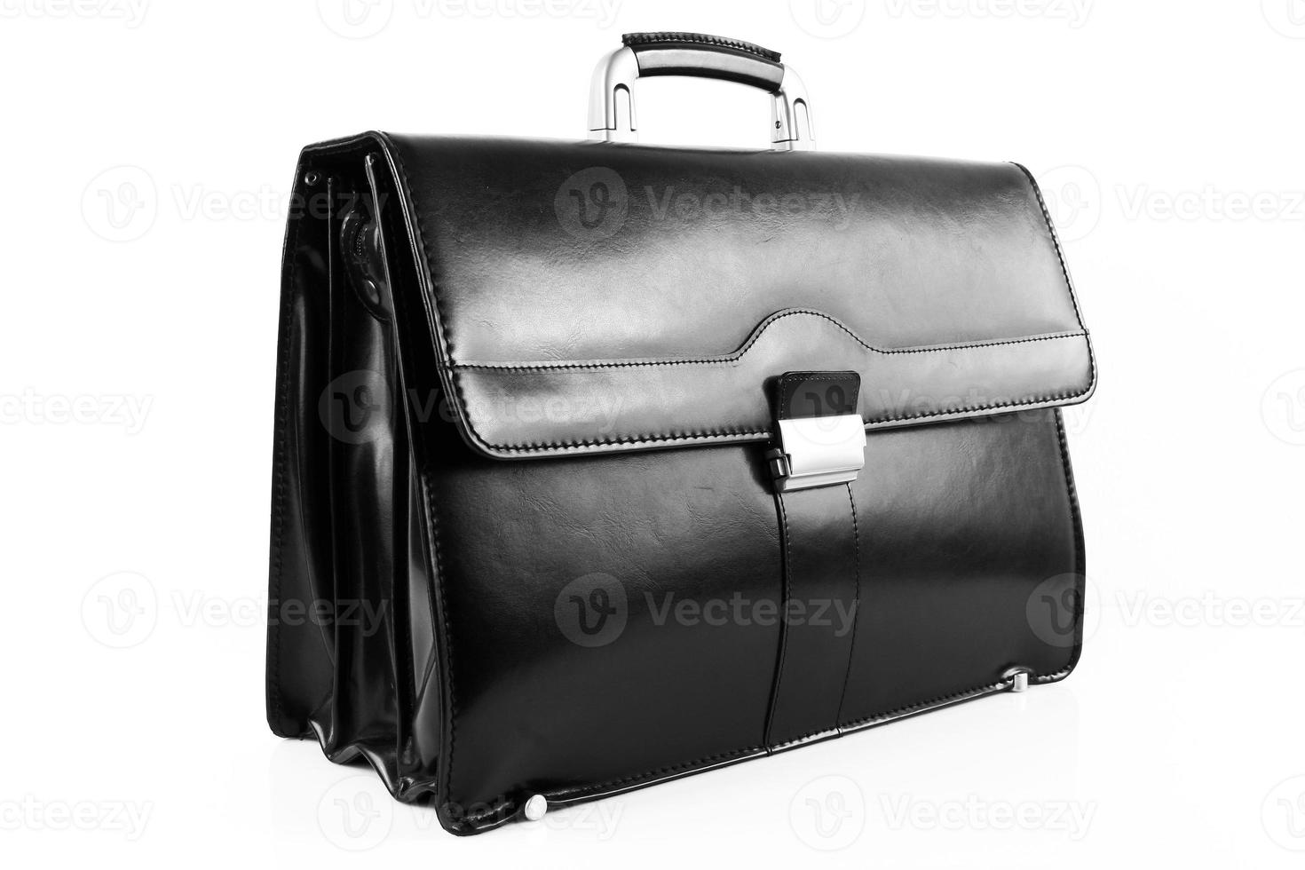 Black leather briefcase photo