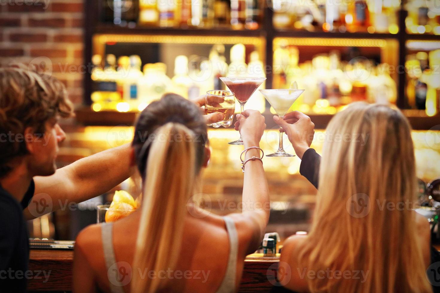 Group Of Friends Enjoying Drink in Bar photo