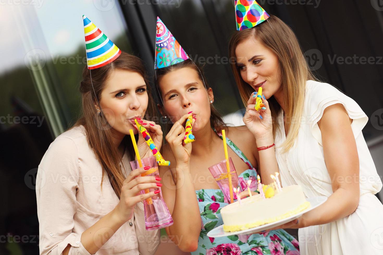 Group of friends celebrating birthday photo