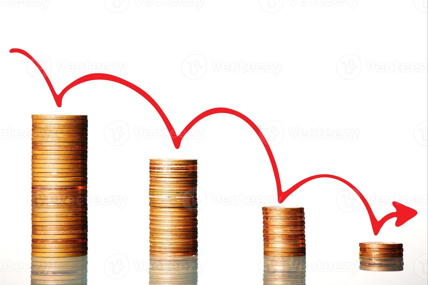 World crisis concept with coins photo