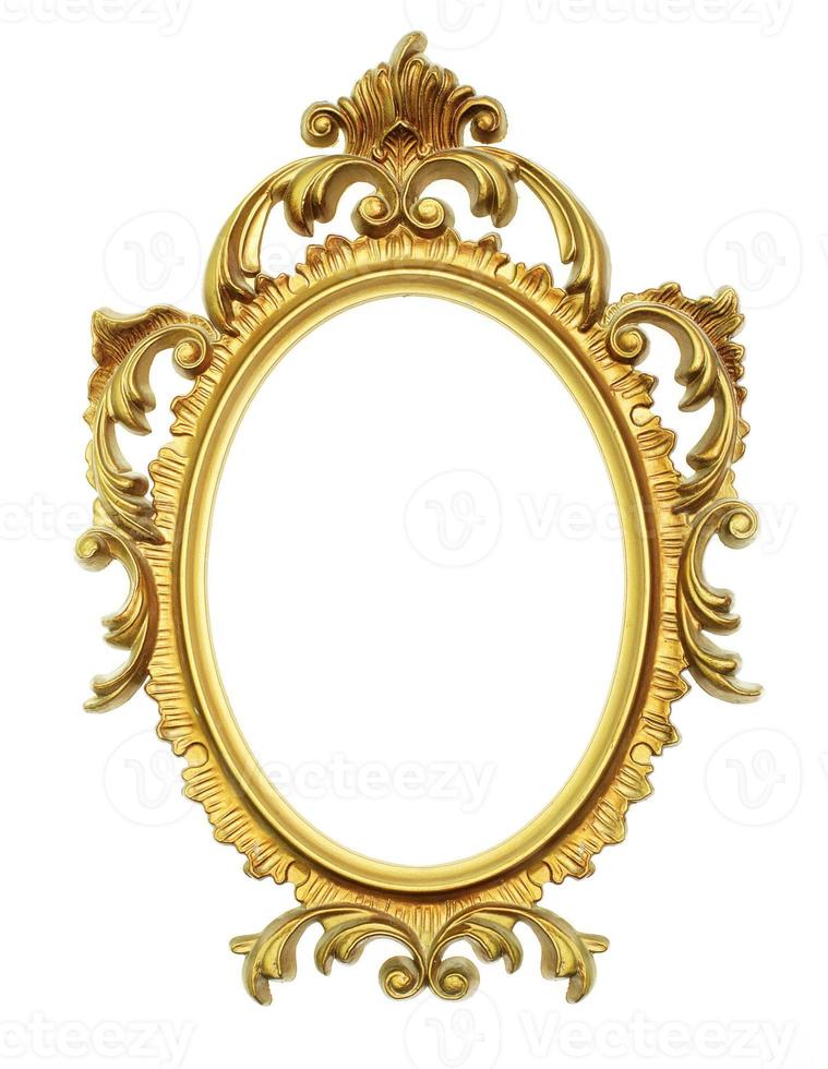 gold frame on white background photo