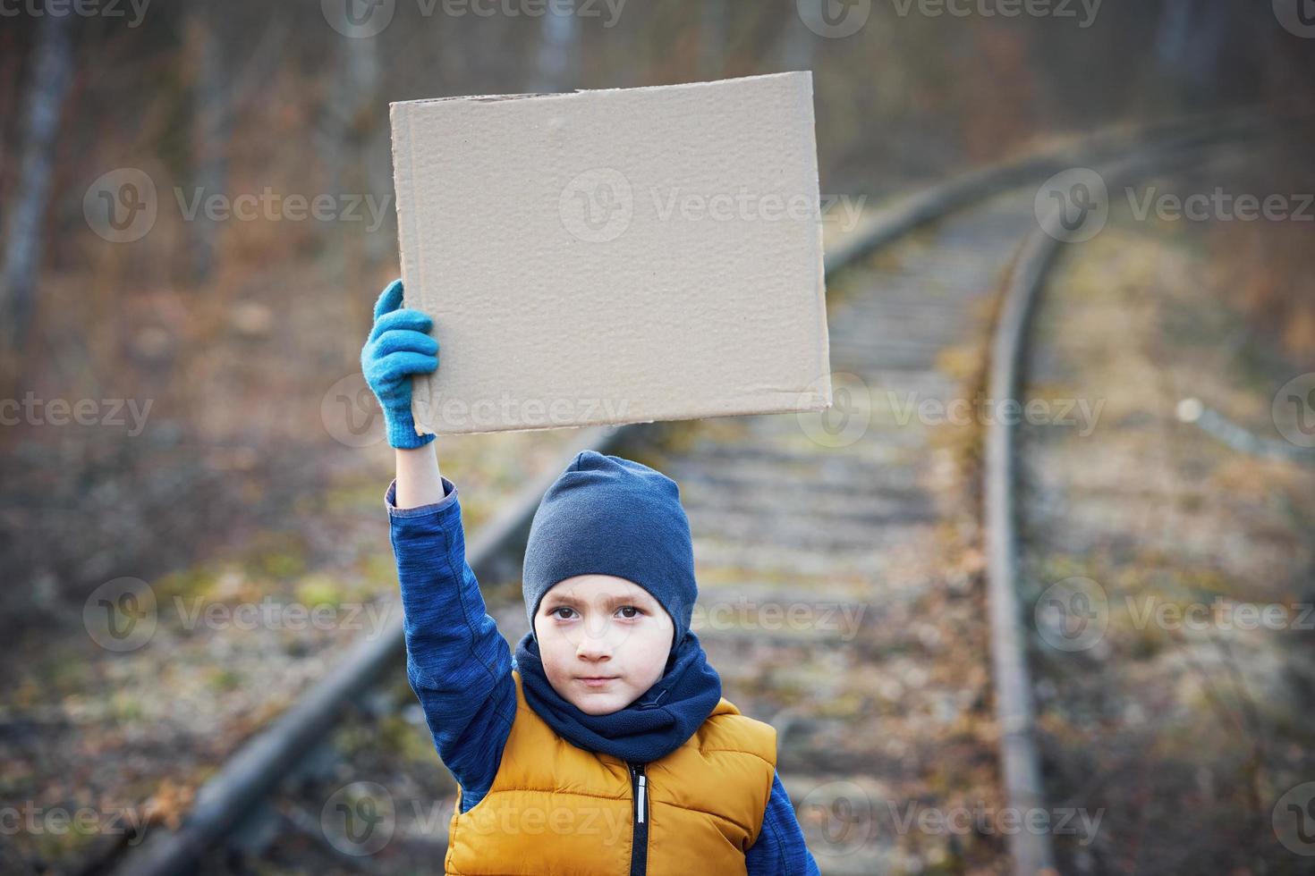 Picture of a child with a lot of love and peaceful message photo