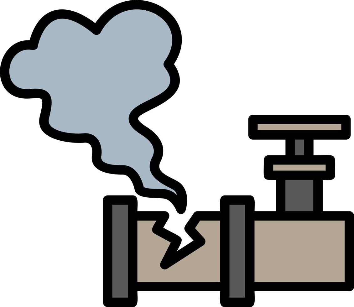 Gas Pipe Leak Vector Icon Design