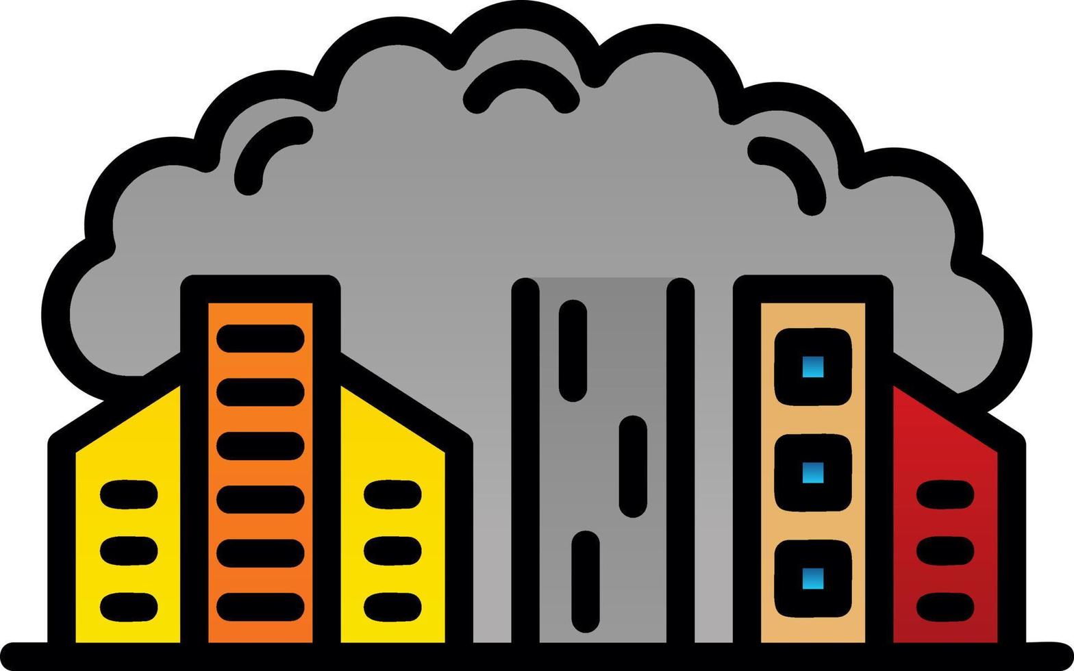 diseño de icono de vector de contaminación de la ciudad